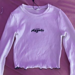 Lettuce Edge Kylie Crop Long Sleeve Tee